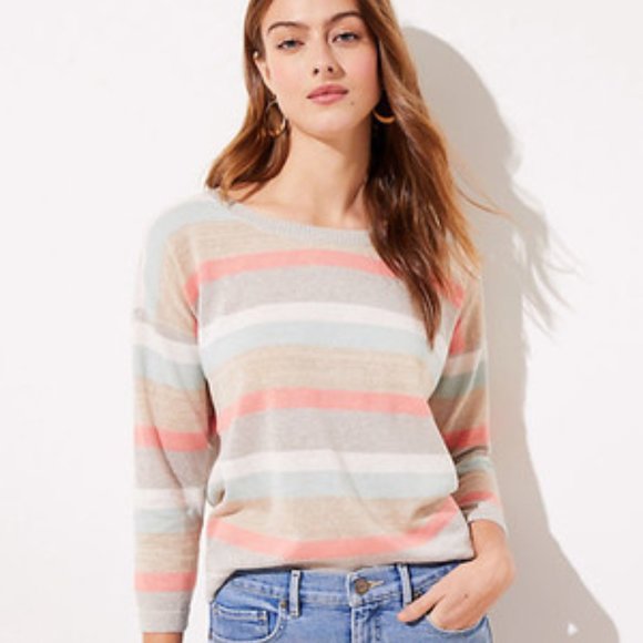 Loft Shimmer Stripe Sweater - Picture 1 of 5